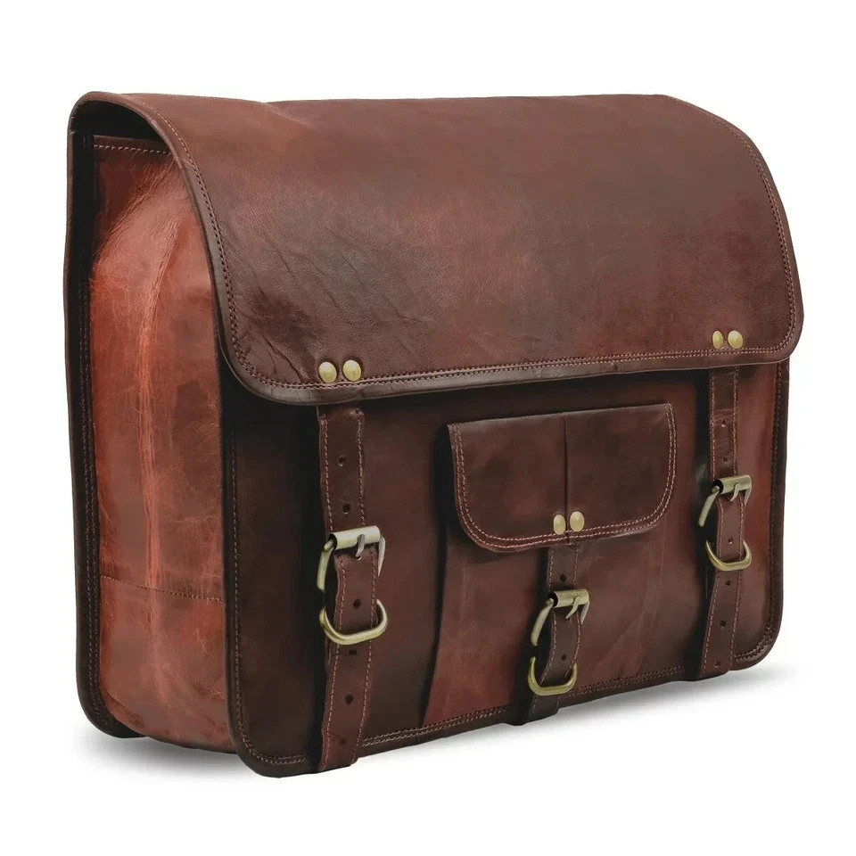 Universal Throw Over Leather Saddlebags for Harley Honda Yamaha Suzuki 2pcs,