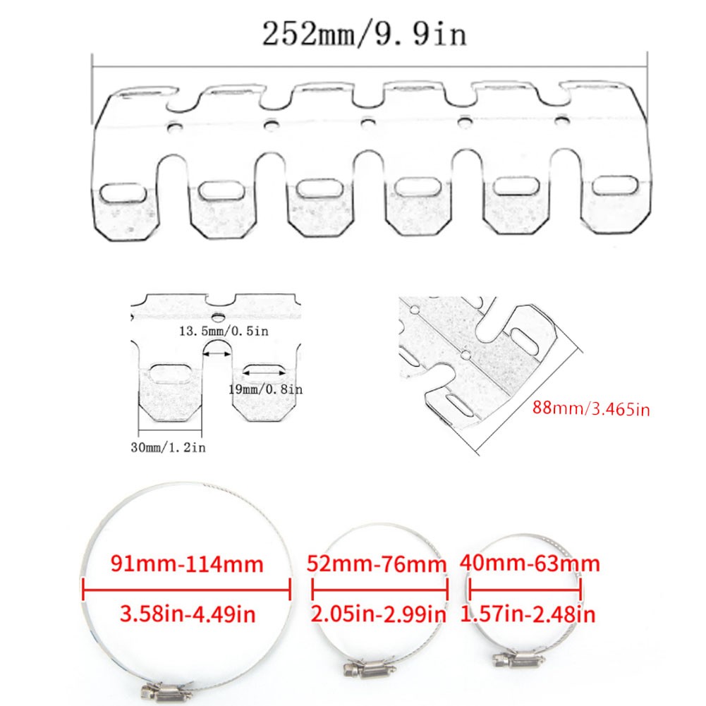 Motorcycle Universal 9.8in Exhaust Pipe Metal Heat Shield Cover ATV Dirt Bike