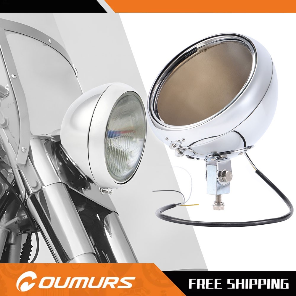 Motorcycle 7″ Headlight Housing Bucket Bottom For Harley Softail Fatboy 86-11