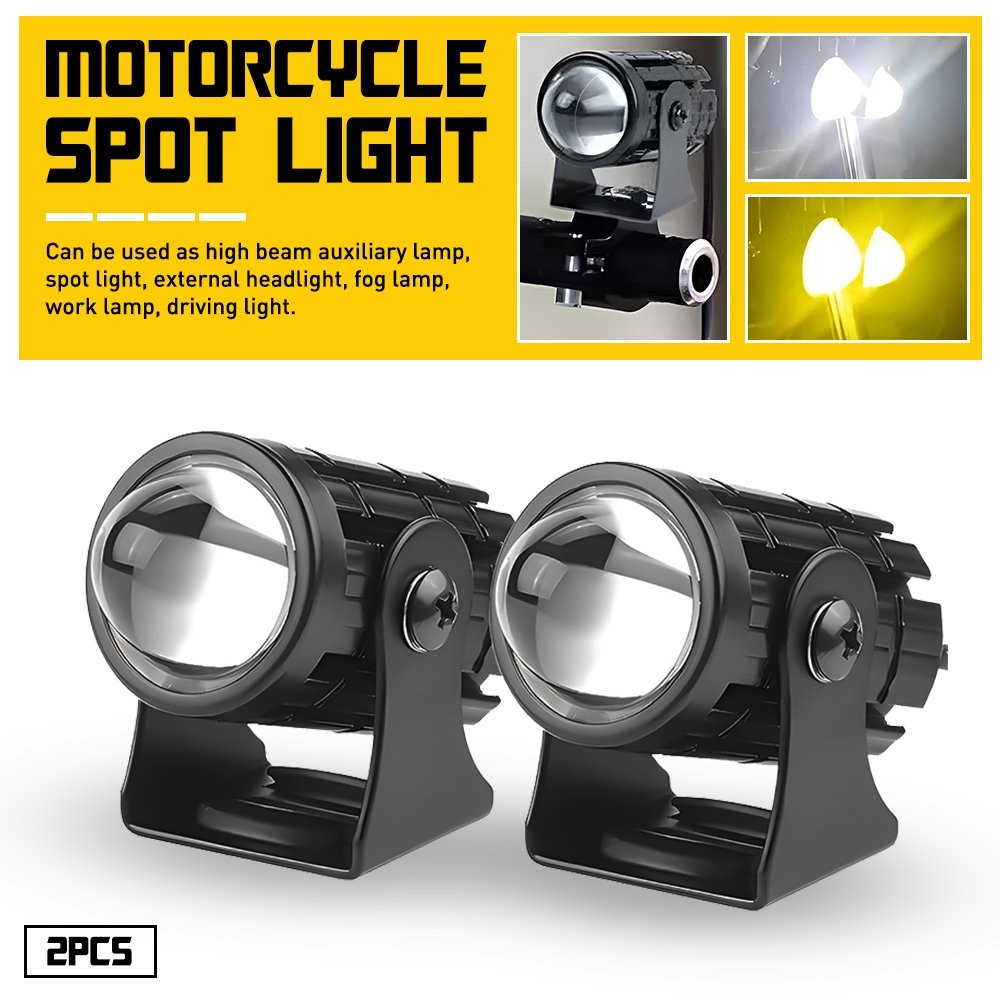 2x Motorcycle ATV UTV LED Spotlight Headlight Fog Light Off-Road Yellow White EH