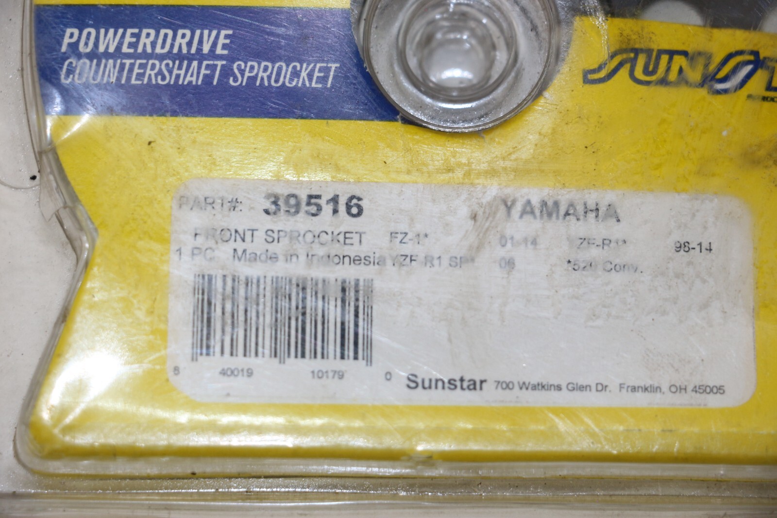 Sunstar – 39516 – Steel Front Sprocket, 16T-Yamaha