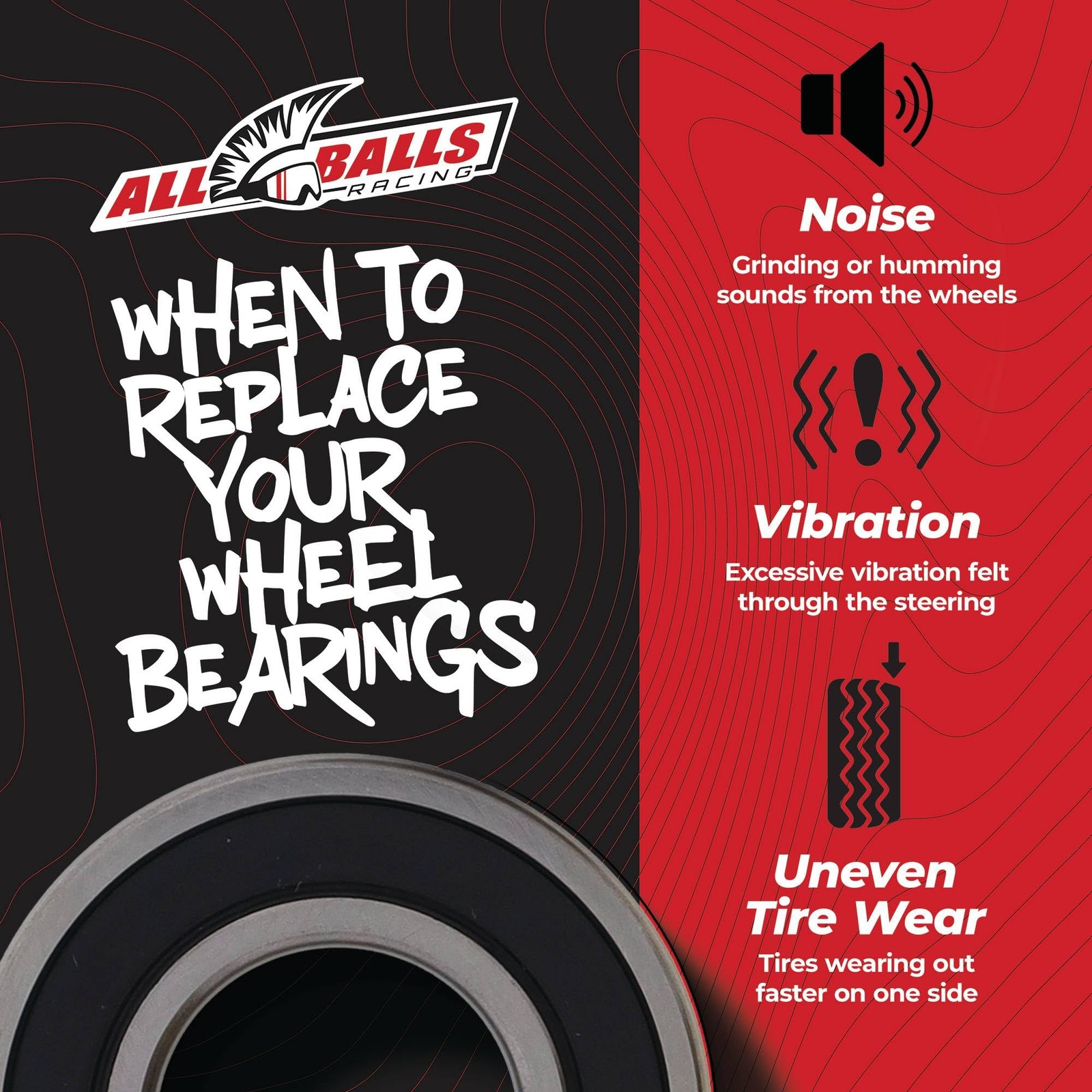 All Balls Racing Wheel Bearing Kit for Harley-Davidson FLHTK One Size, Red