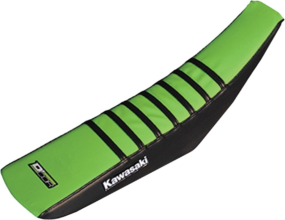 D’Cor Visuals Gripper Seat Cover Kawasaki Ribbed Black/Green 30-20-456