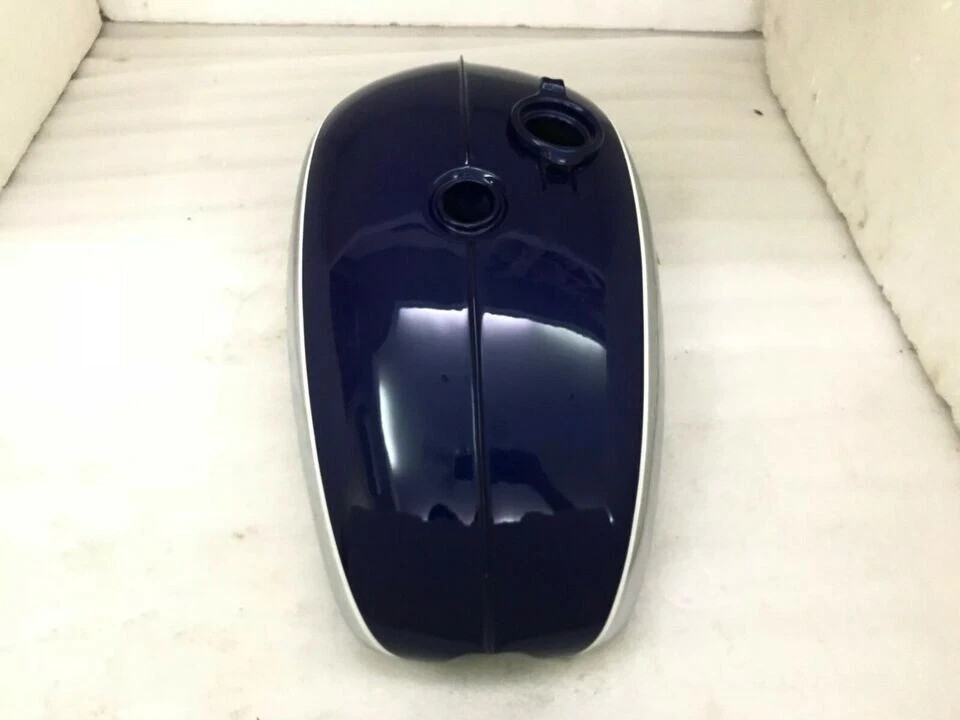BSA A65 2 GALLON BLUE & CHROME STEEL PETROL FUEL GAS TANK+CAP 1968-1969 |Fit For