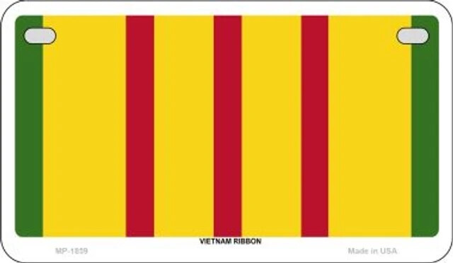 Vietnam Ribbon Novelty Metal Motorcycle Plate