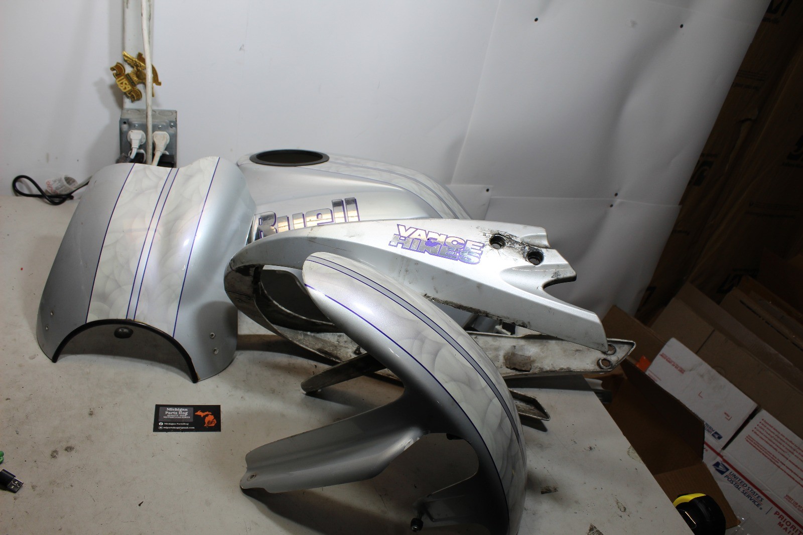 99-02 Buell X1 Lightning Paint Set Chin Fairing Windshield Fender Tank Cover