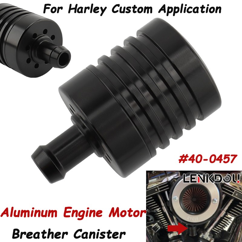Engine Motor Breather Canister Black Aluminum for Harley Custom Application