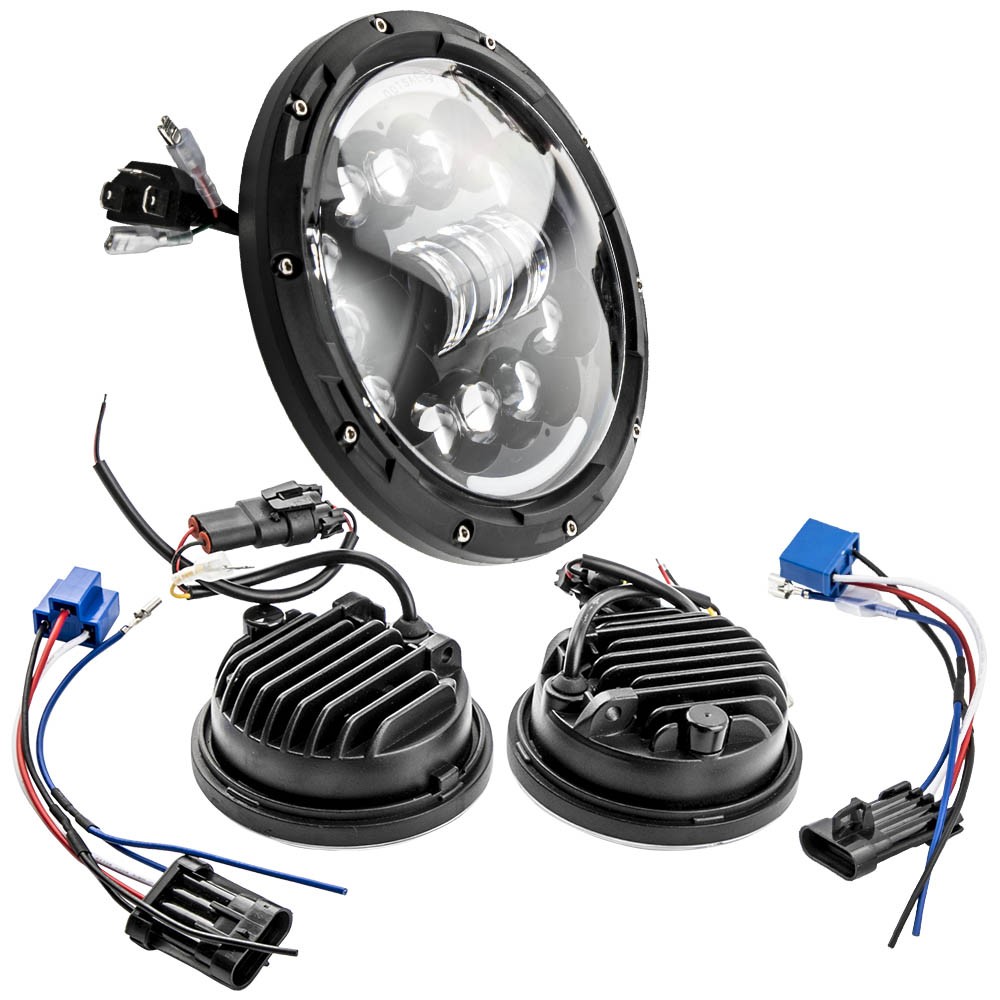 7 Inch 4.5 Inch 90W/40W Round LED Headlights Fog Light Hi & Lo Beam 12-24V DC