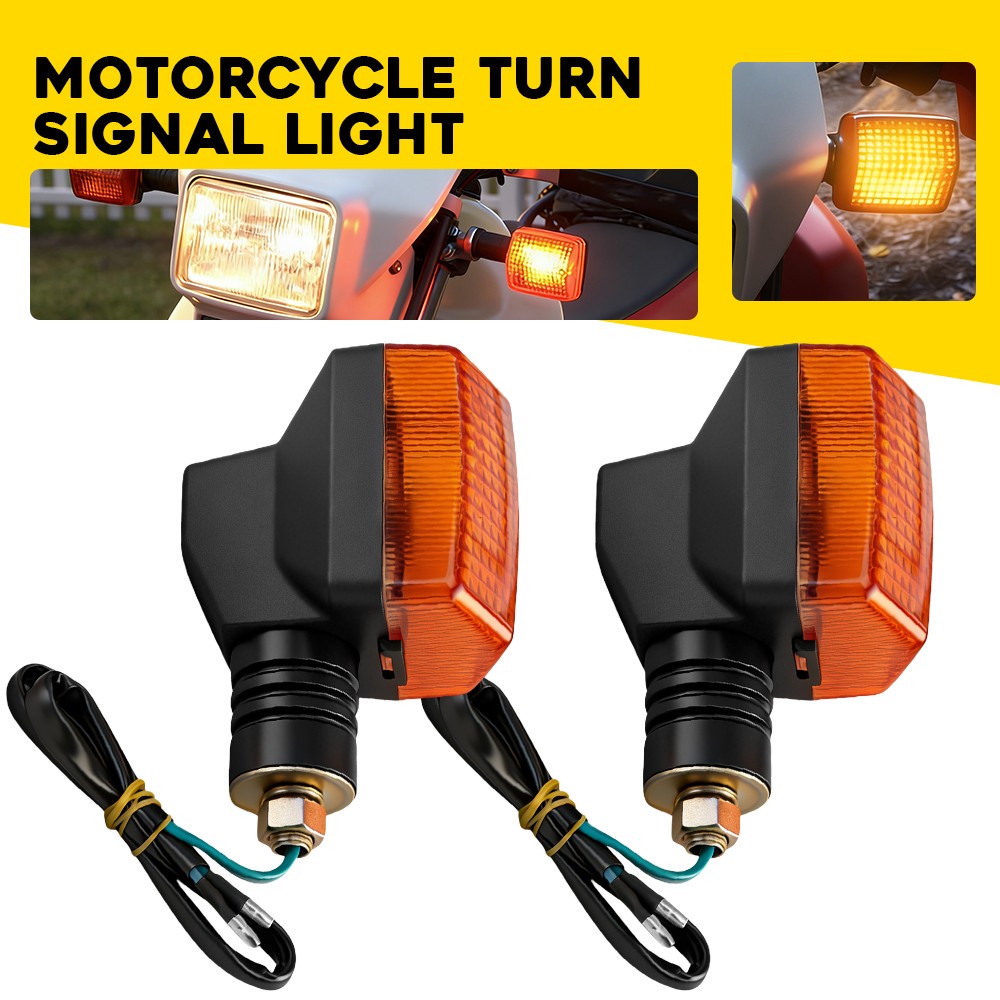 Pair Motorcycle Amber Turn Signal Lights Blinker for Honda NX125 NX250 1988-1990