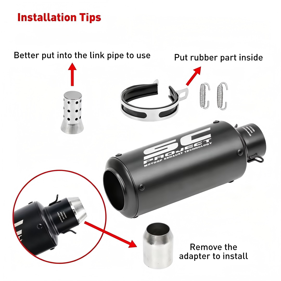 ZX4R 2023-2026 for Kawasaki Ninja ZX4RR ZX25R Slip On Exhaust Black Muffler Tips