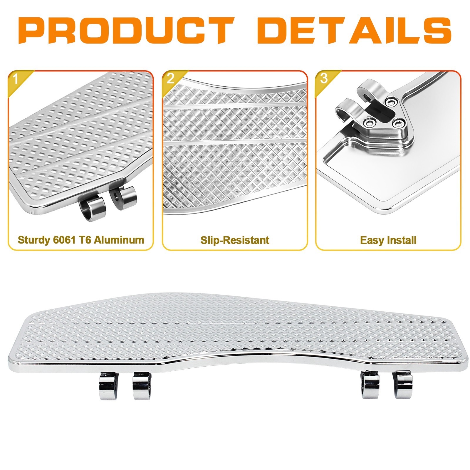 Harley Floorboards Driver Wide Anti-Slip Footboards Touring Softail Street Glide