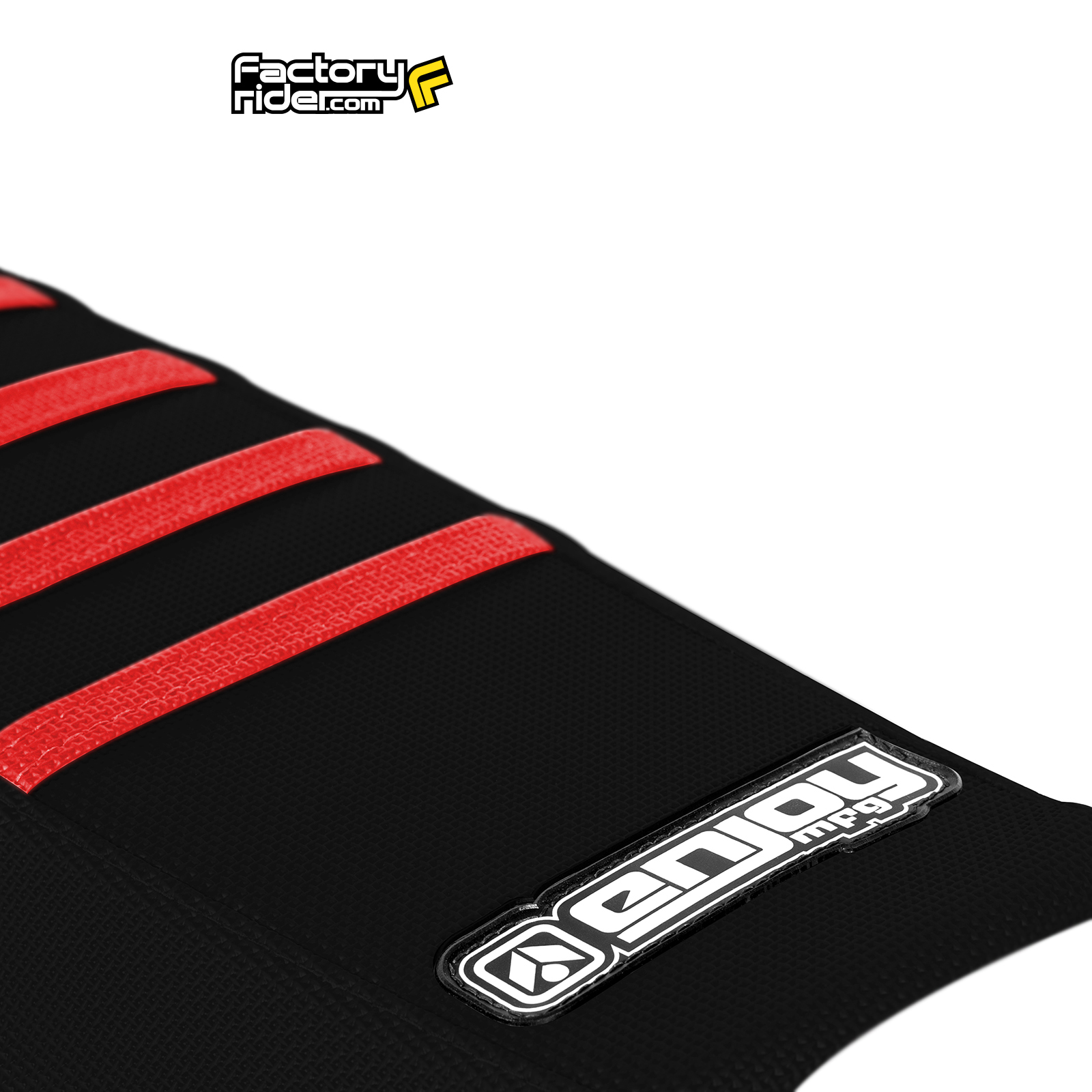 2005-2008 HONDA CRF 450 SEAT COVER by Enjoy MFG ALL BLACK w/ RED RIBS #54