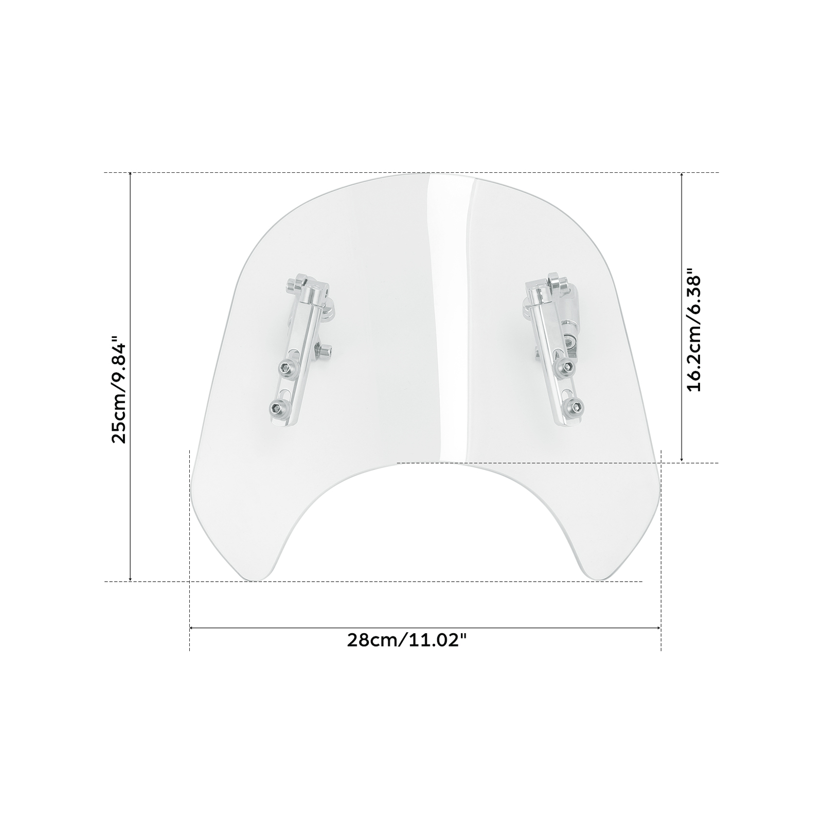 Universal Motorcycle Windshield Windscreen Clear Fit For 5”-7” Round Headlight