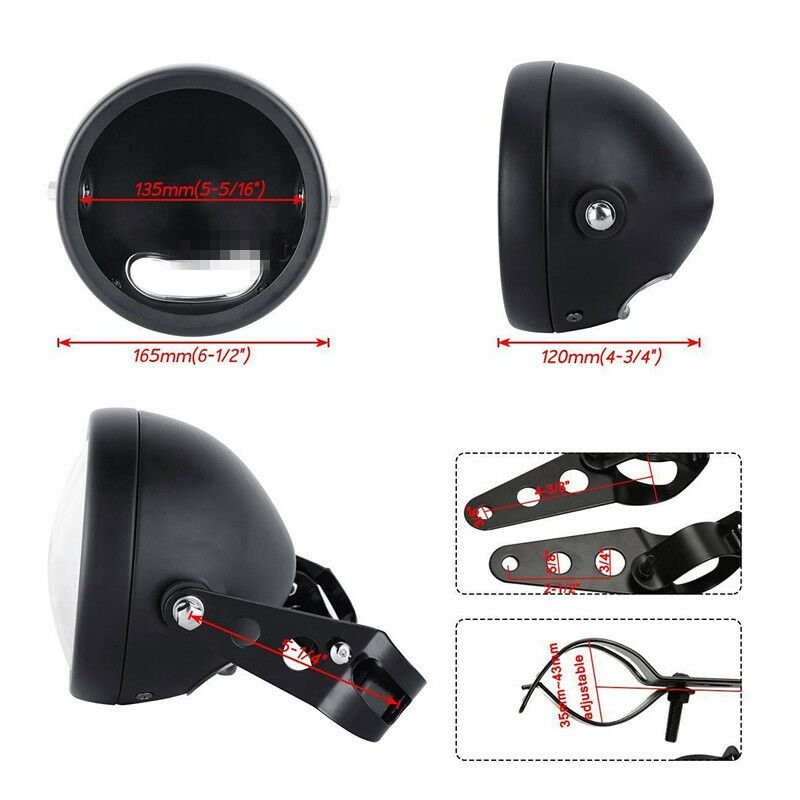 5-3/4 5.75″ LED Headlight Mount Housing Bracket For Honda Shadow Spirit 750
