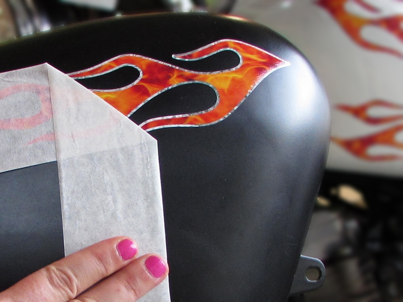 Flame decals – True Fire & Silver Foil for Harley, Yamaha, Indian and Victory!