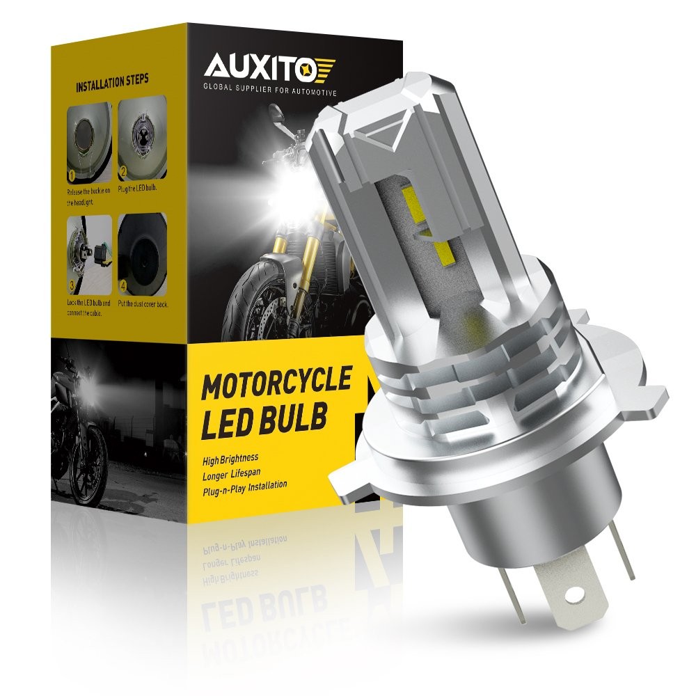1-10X Motorcycle H4 HB3 LED Bulb Headlight High Low Beam 6000K White Lamp AUXITO