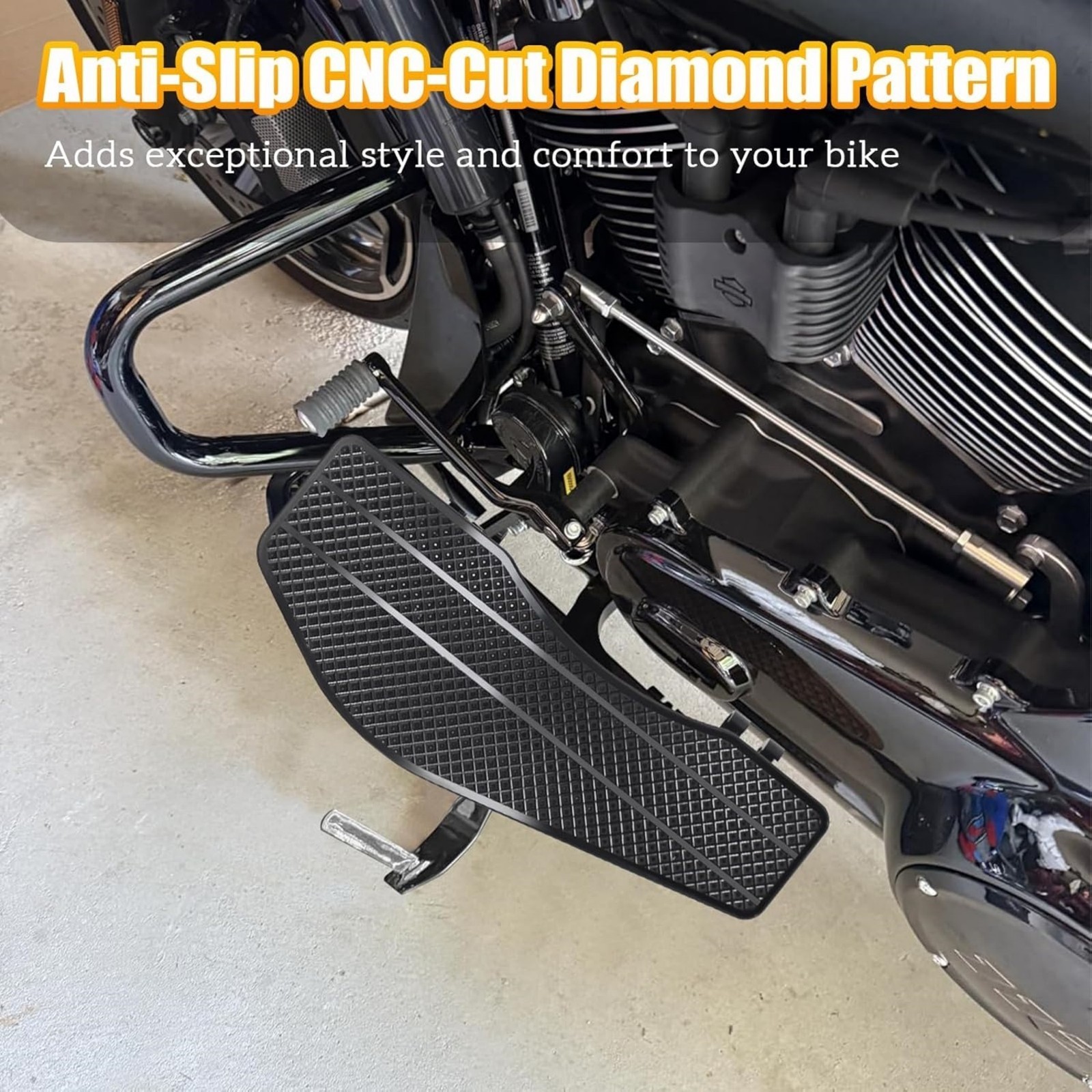 Big Rider’s Floorboards Front Driver Footboards For Harley Softail Touring Black