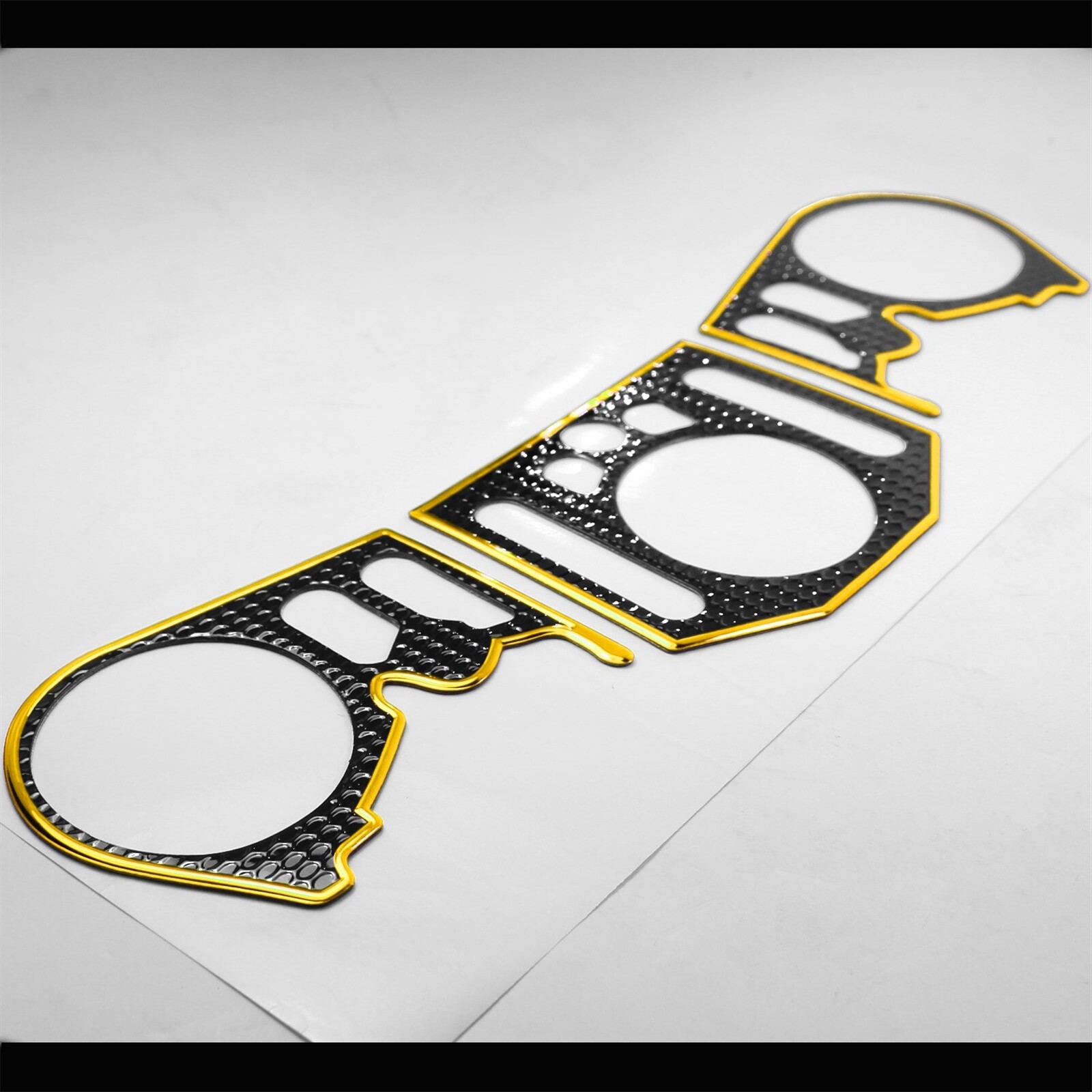 Handle Bar Yoke Cover Black+2-Tone Gold R1 Logo Emblem Sticker Kit 12-14 YZFR1