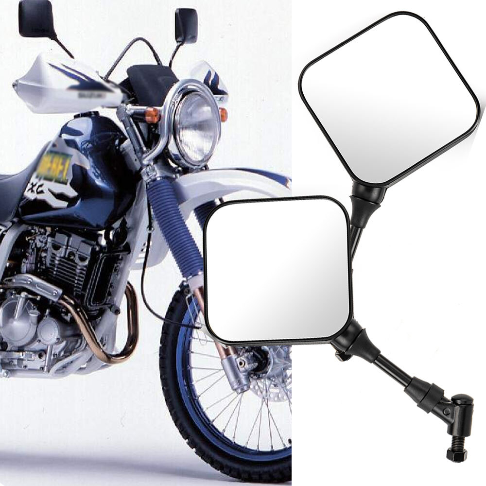 Black Dual Sport Motorcycle Side Mirrors For Suzuki DR650 1992 1993 1994-2020