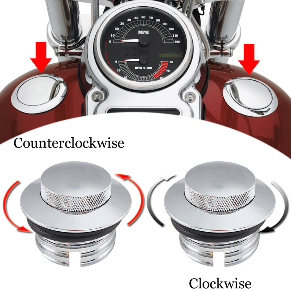 Left & Right Flush Pop Up Fuel Tank Gas Cap Vented For Harley Touring Softail