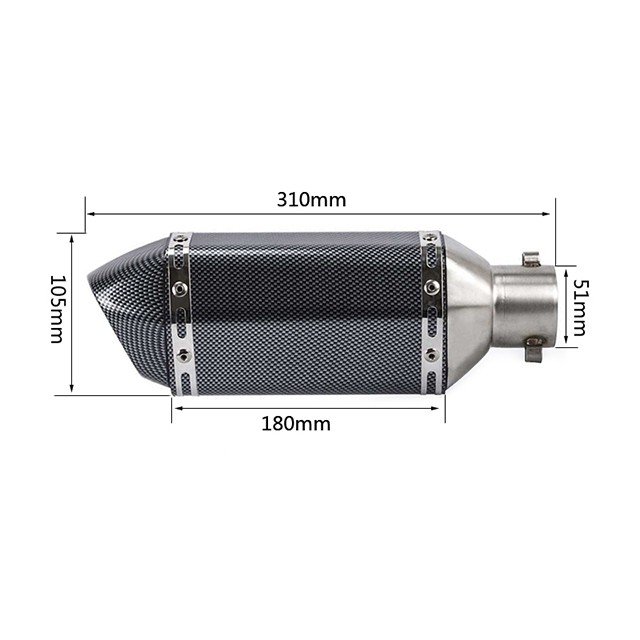 Muffler Silencer Tip Mid Link Slip-on Exhaust System For Honda CBR250R 2011-2016