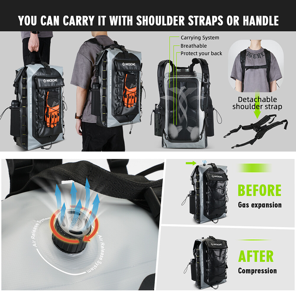 Waterproof Motorcycle Huge Bag Sissy Bar Helmet Roll Luggage For Harley Softail