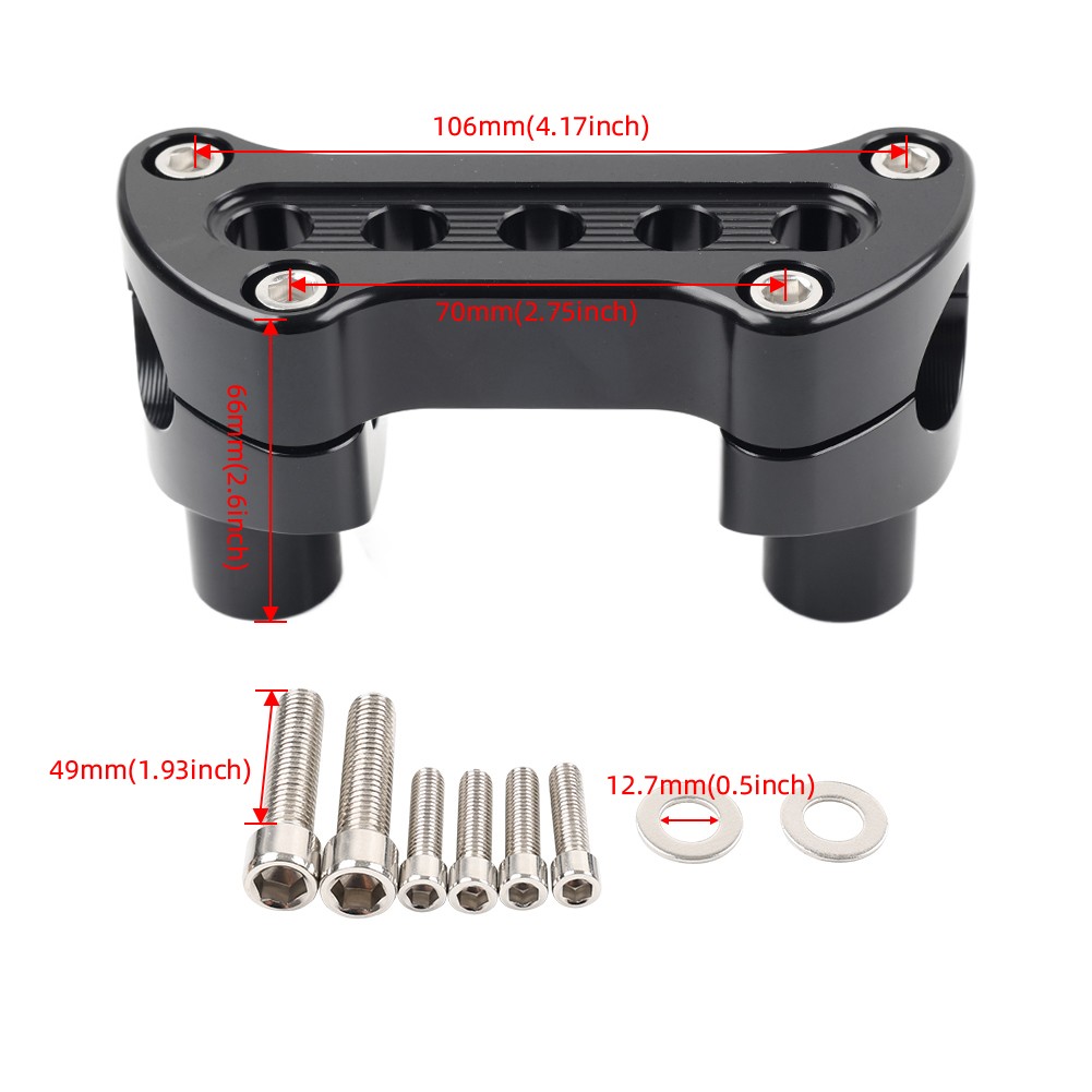 1” Handlebar Riser Top Clamp Mount For Harley Sportster Softail Dyna Road King