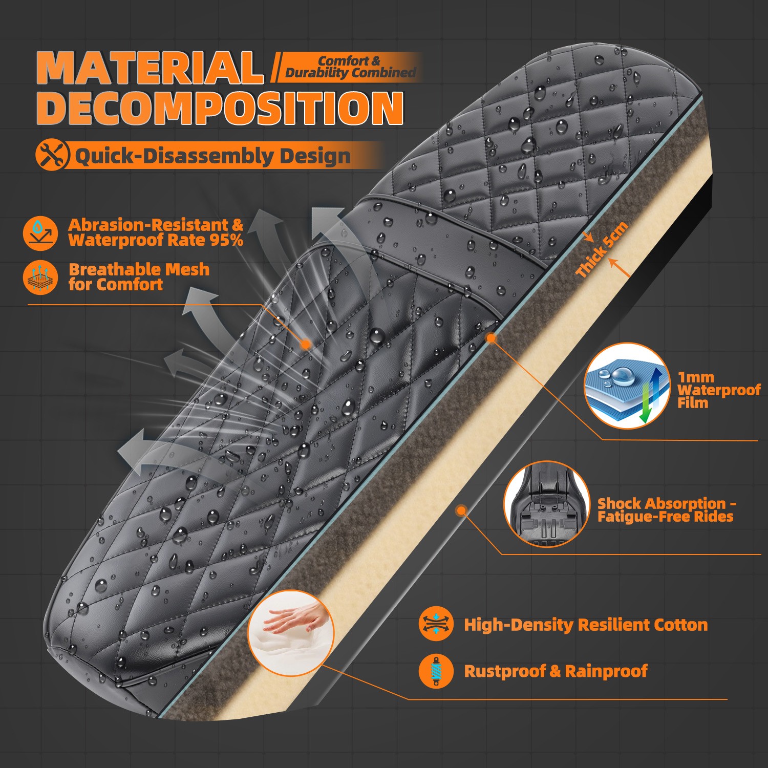 Ergonomic Motorcycle Dirver Seat Cushion For KTM Duke 390 2017-2023 Comfort