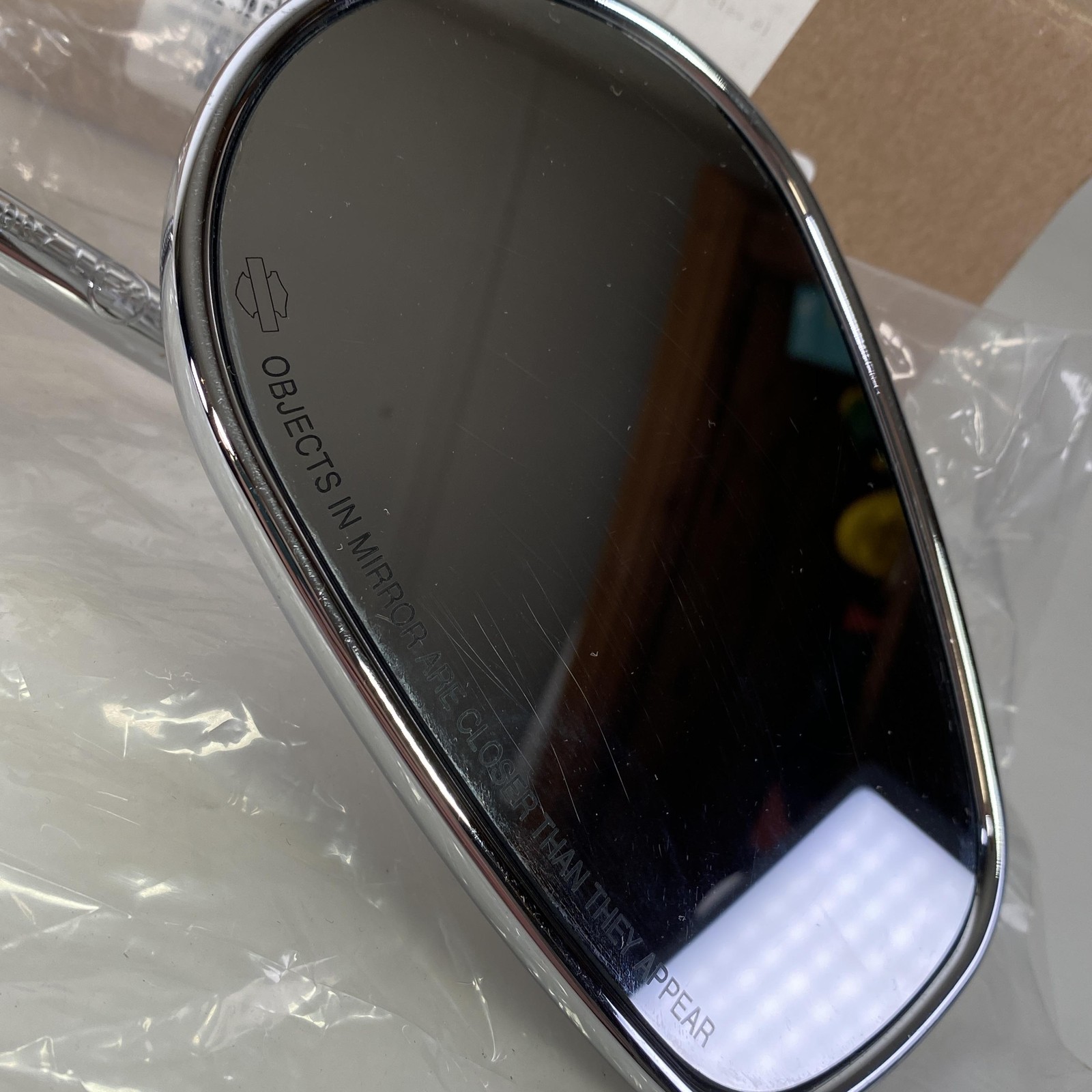 Harley-Davidson Long Stem Convex Side Mirrors Pair Chrome 91909-03B
