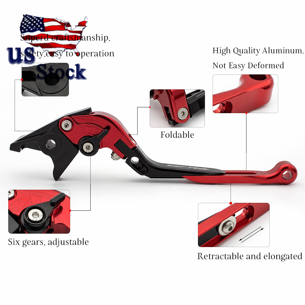 For Yamaha R6S CANADA VERSION 2007-2009 Red Folding Extend Brake Clutch Levers