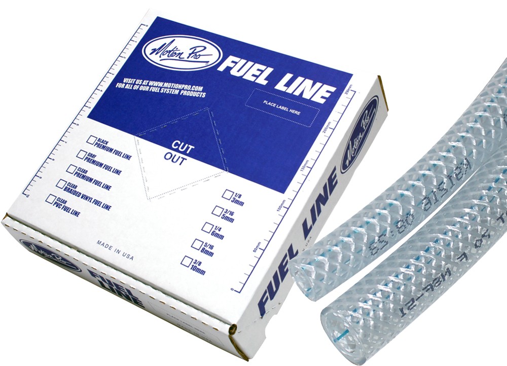MOTION PRO Braided Vinyl Fuel Line 3/8 inch x 25 ft – For High-Pressure Fuel
