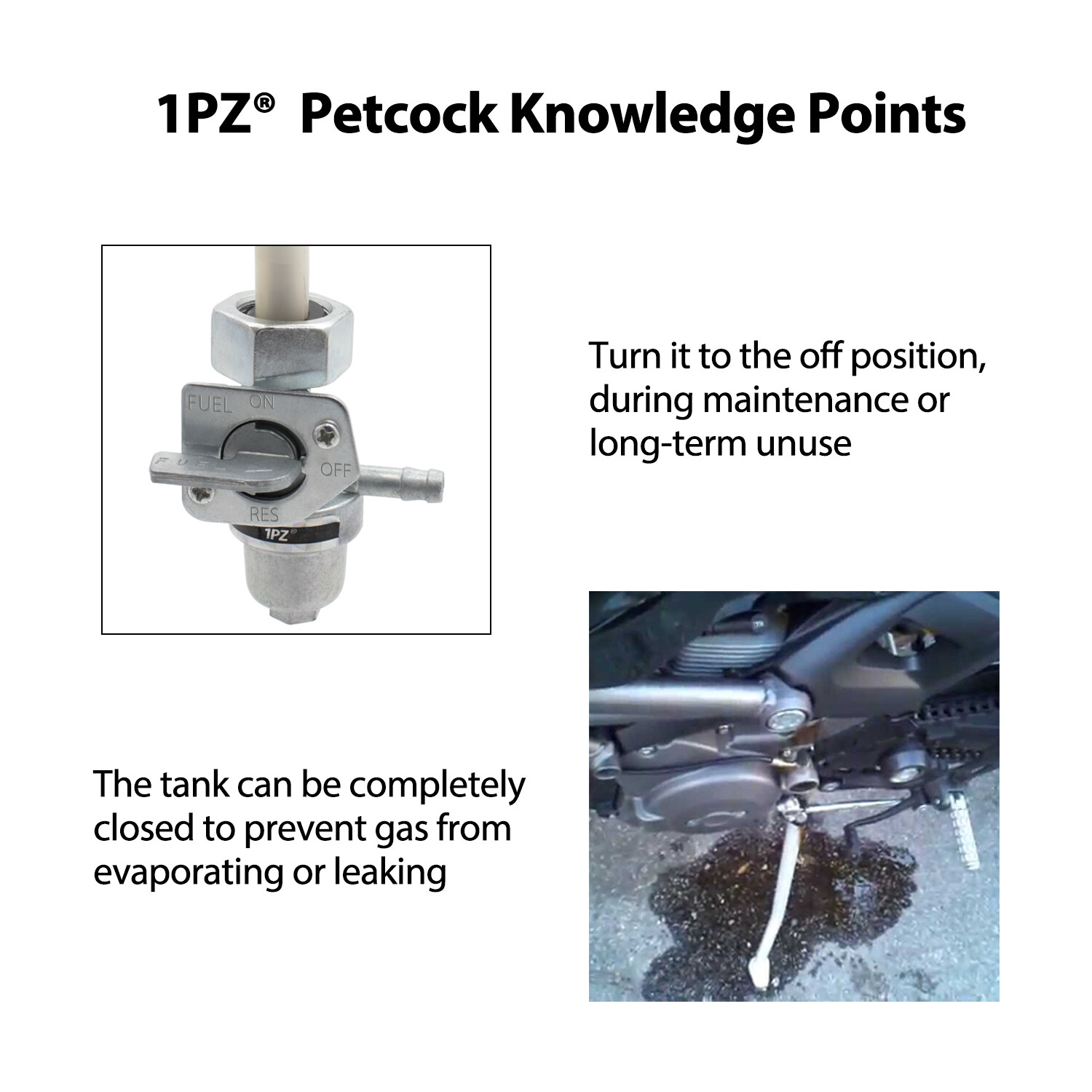 ON / OFF M18 FUEL VALVE PETCOCK FOR HONDA VINTAGE MOTORCYCLE / ATV 16mm x 1.0mm
