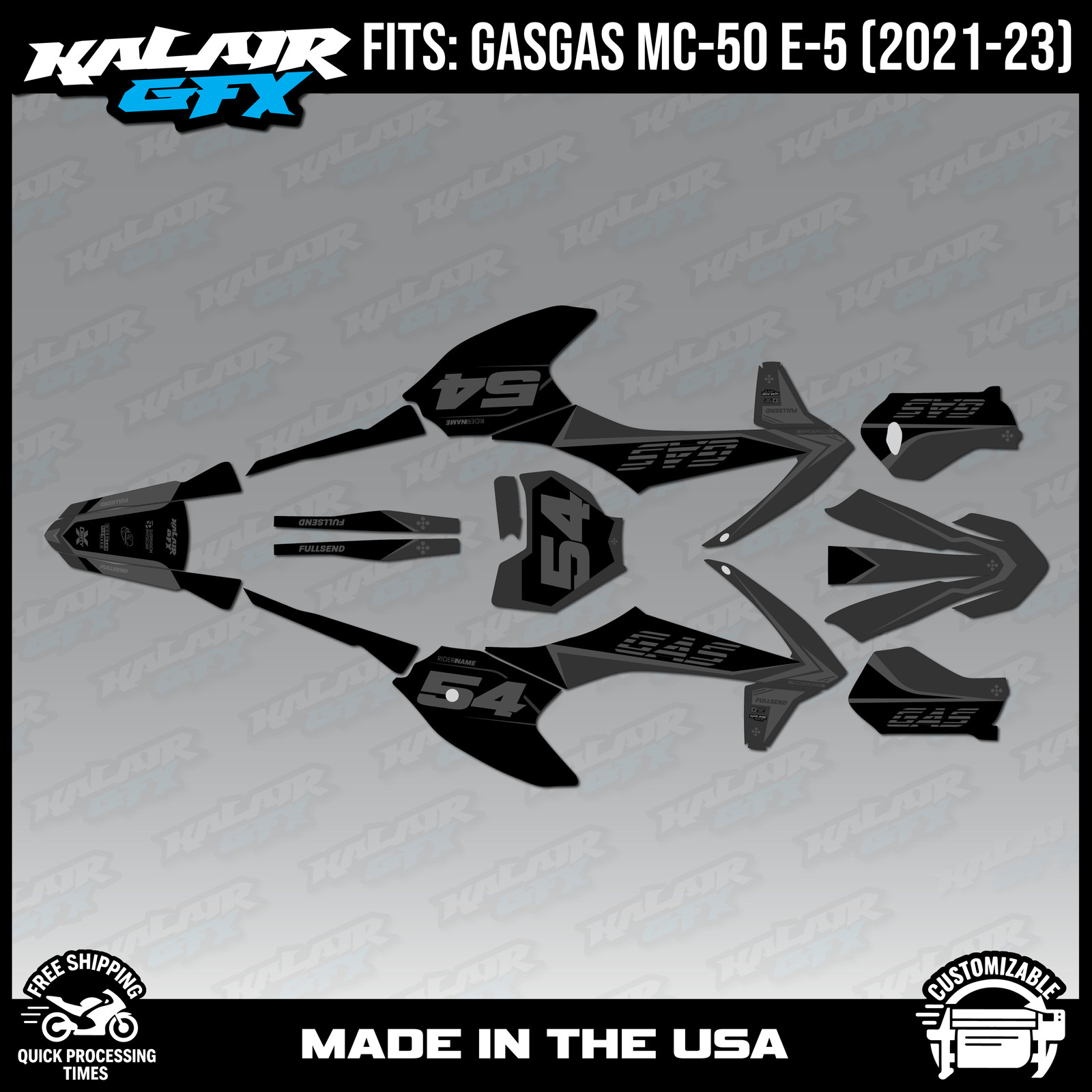 Graphics Kit for GasGas MC-50 MC-E5 (2021-2023) Inferno – SMOKE