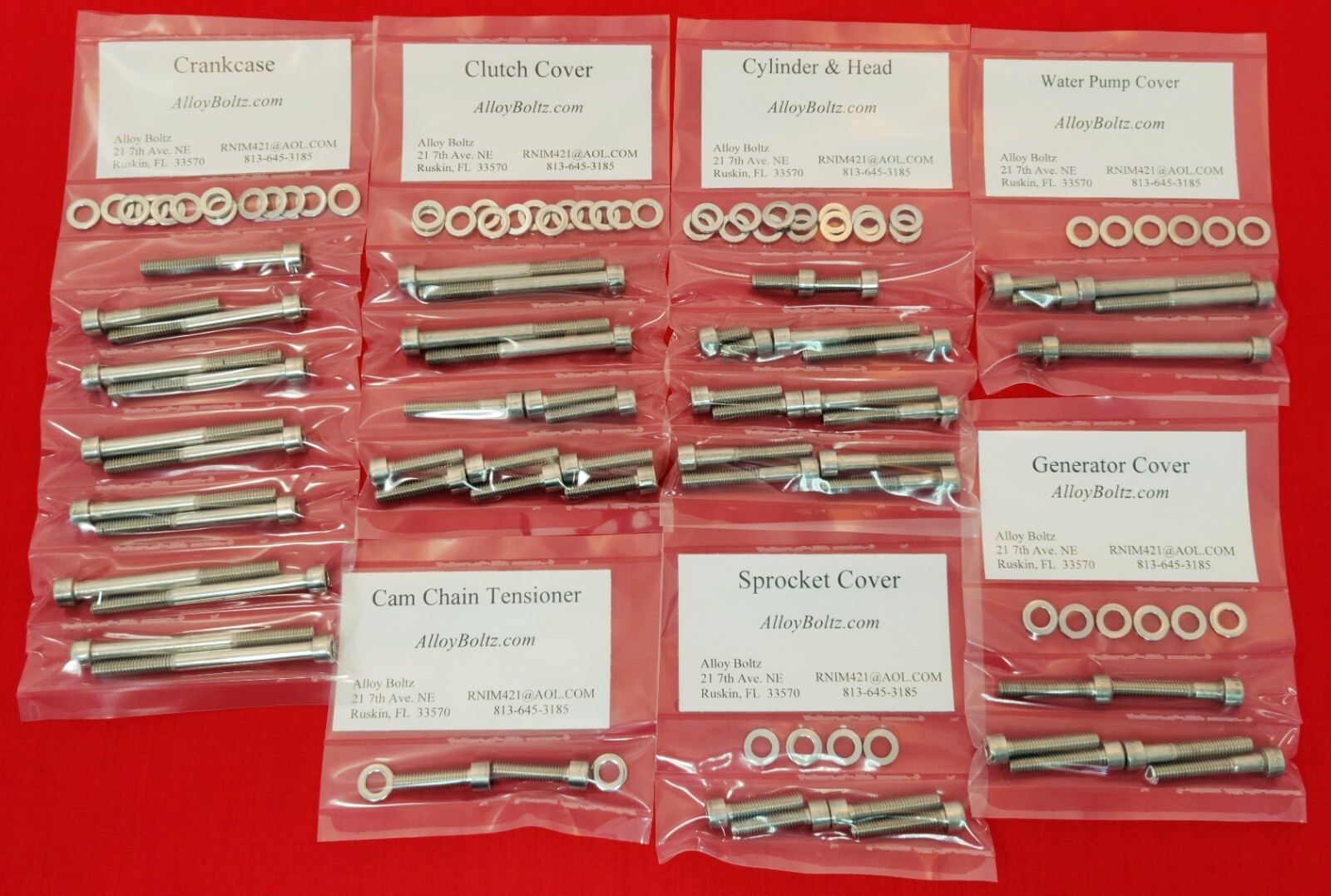 SUZUKI 2004-2005 RMZ250 POLISHED STAINLESS STEEL ENGINE BOLT SCREW KIT SET