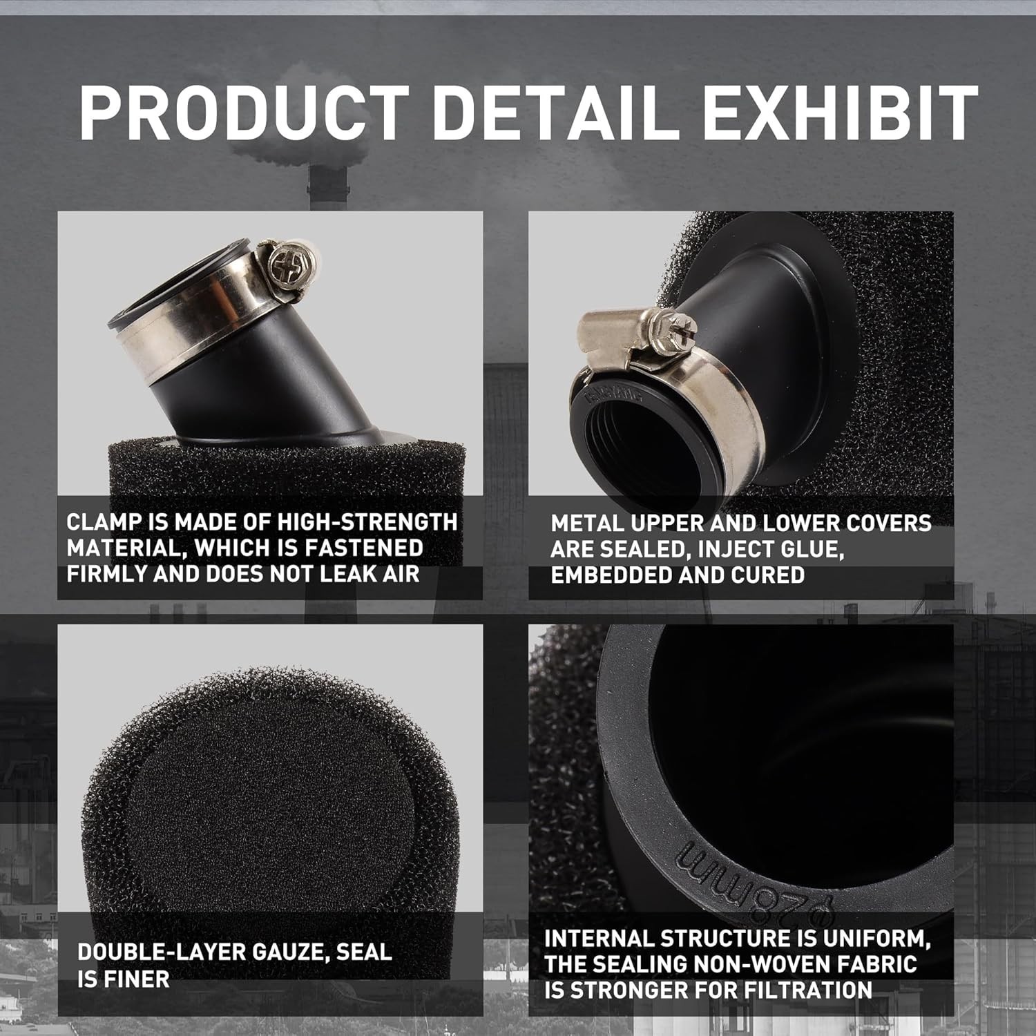 Bent Neck Tube 28mm Air Filter for PY50 PW50 & More – High Air Flow Efficiency