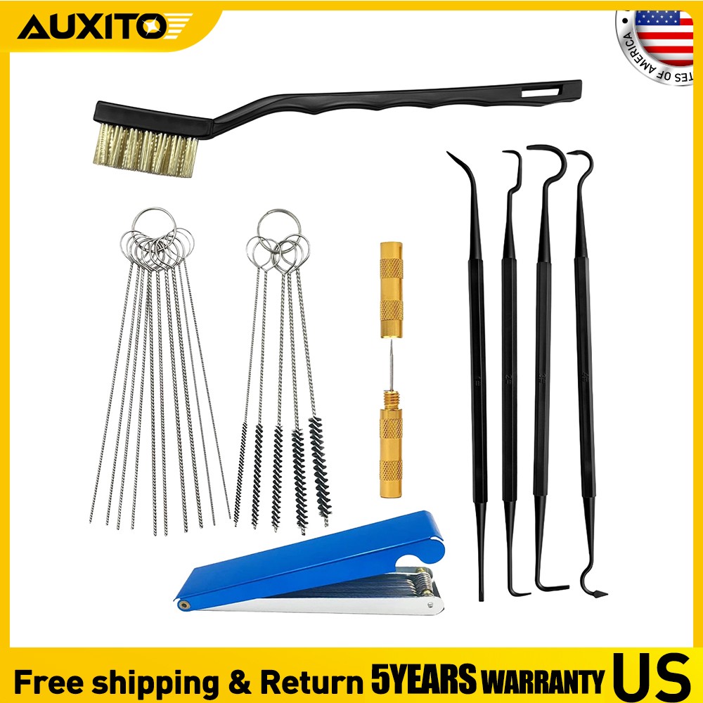 26 Needle +6 Brush Carburetor Cleaning Jet Remover Tool Kit For Small Engines