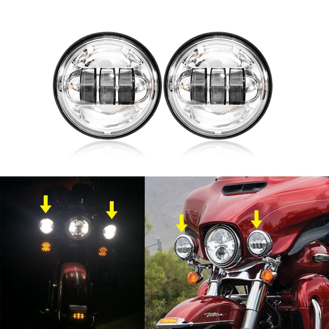 4.5 Inch LED Passing Lights Fog Spot For Harley Fatboy Heritage Softail Deluxe