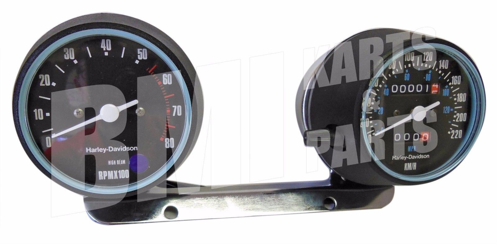 Genuine Harley Davidson Gauges Speedometer Tachometer KM/H KMH FXR Motorcycle HD