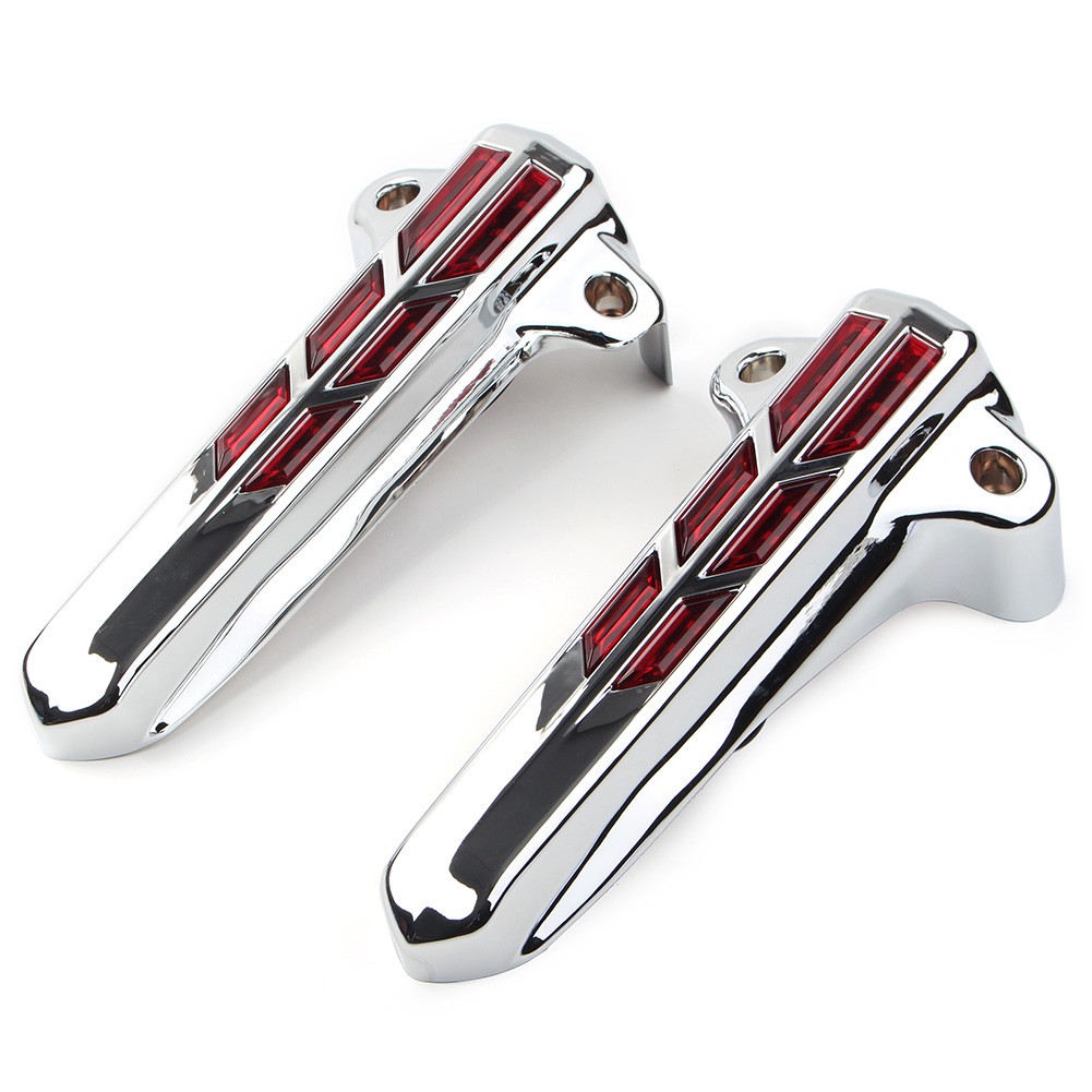 Front Lower Fork Leg Covers LED Smoke Light For Harley Touring FLHX FLHR FLHTK