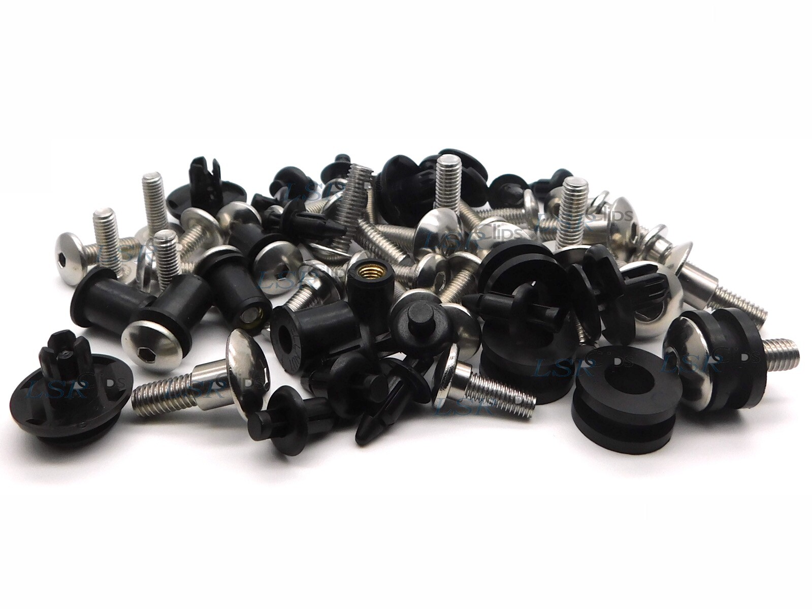 GSX-R 600 2011-2018 fairing bolts kit with clips & rubber grommets rubber nuts