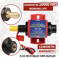 Universal 3/8 Micro Fuel Pump Electric Gas Diesel Inline Low Pressure 5-9PSI 12V