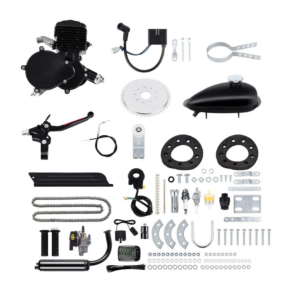 80CC 2-Stroke Motor Engine Kit Speedometer Petrol Gas Motorized Bike Bicycle