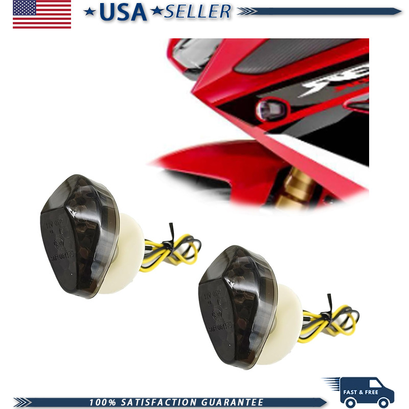 2PCS Amber Flush Mount LED Motorcycle Turn Signals Honda CBR600RR CBR1000RR 2004