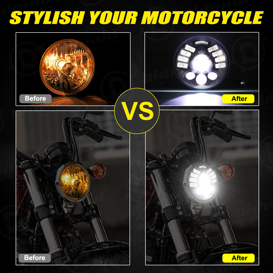 5.75″ LED Headlight w/Turn Signal Halo DRL for Harley-Davidson Night Train FXSTB