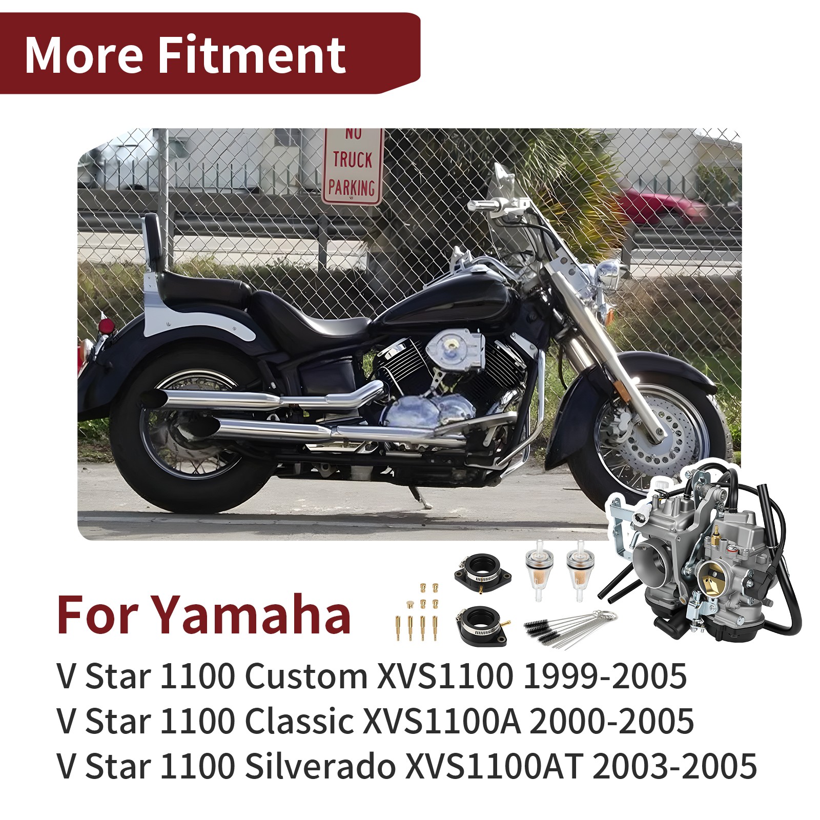 Carburetor w/Intake Boot For Yamaha V-Star 1100 XVS1100 Custom Classic 1999-2005