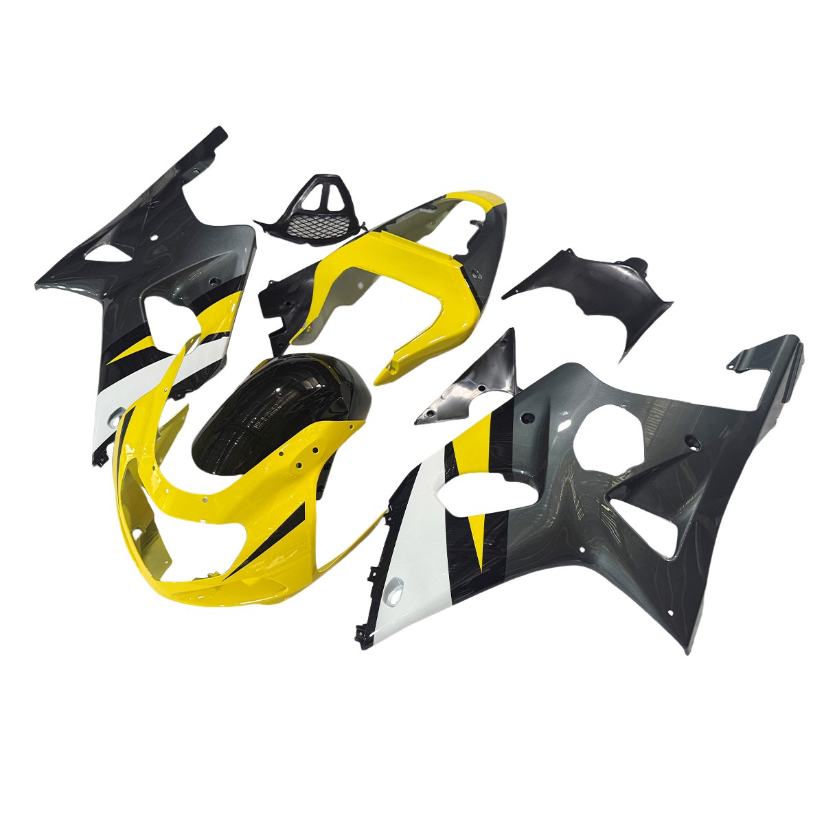 Yellow Gray Fairing Kit for Suzuki 2000 2001 2002 GSXR1000 K1 Injection Bodywork