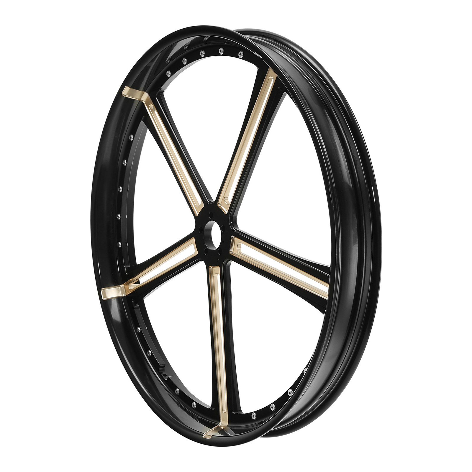 30×3.5″Black Billet CNC Front Wheel Rim 5 Spokes Fits For Harley Touring Custom