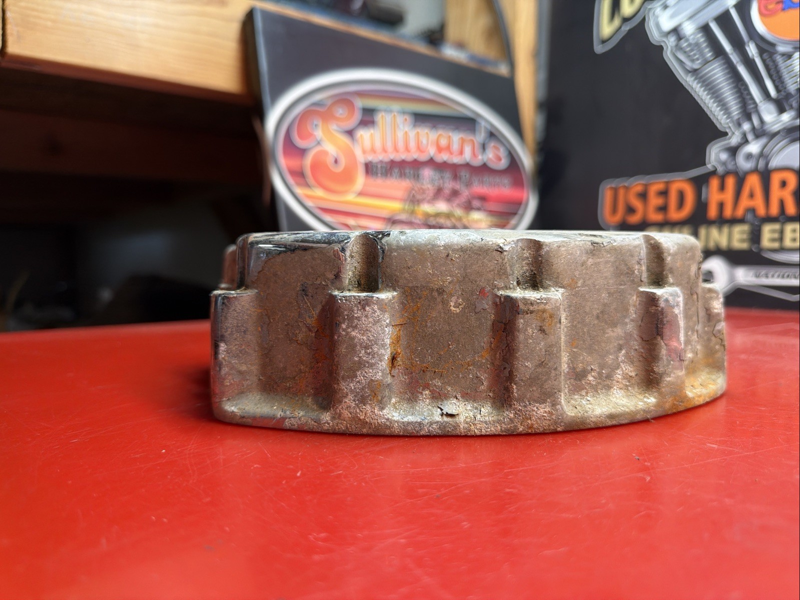 Harley Panhead Cast Aluminum Rocker Box Chopper ONE SINGLE BLEM CORROSION ART
