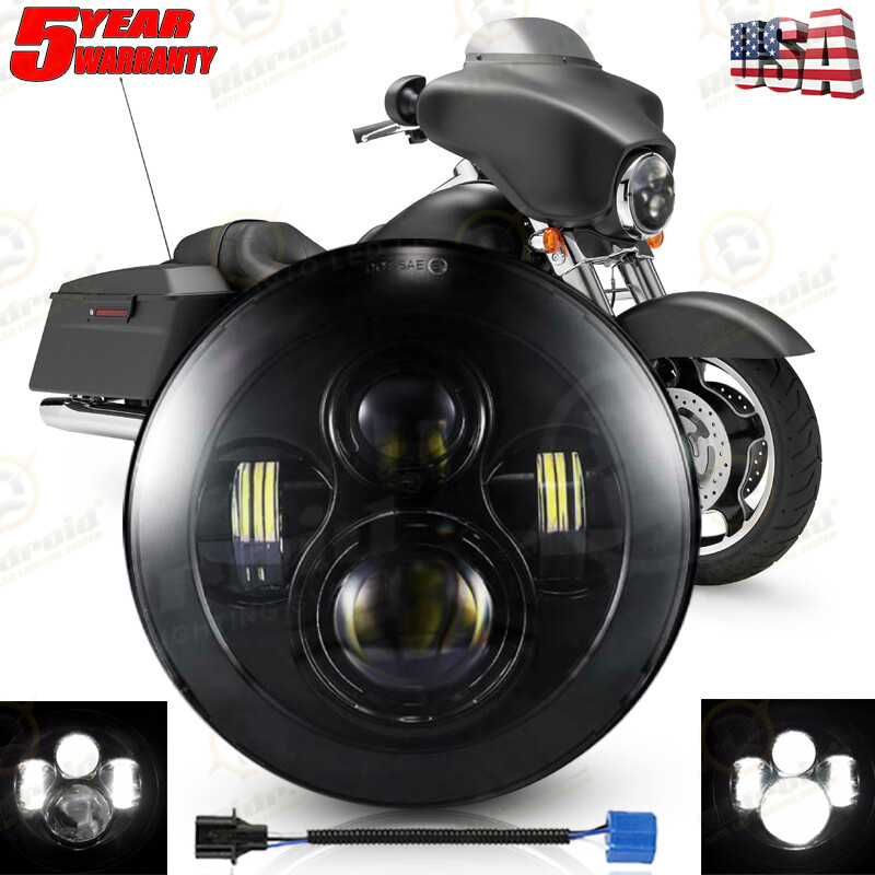 7″ inch LED Headlight Hi/Lo Beam Projector for Harley-Davidson Street Glide FLHX