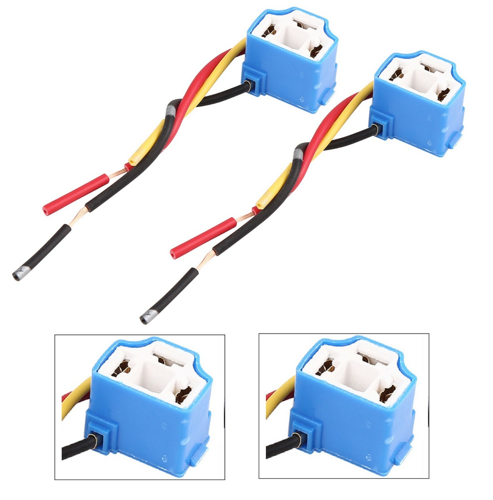 Wire Pigtail Female Ceramic A 9003 HB2 H4 Two Harness Head Light Plug Replace